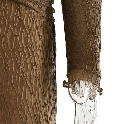 Mozision Elegant Long Sleeve Sexy Maxi Dress For Women Gown Fashion Drape Turtleneck Ruched Bodycon Club Party Long Dress - Empire P.E