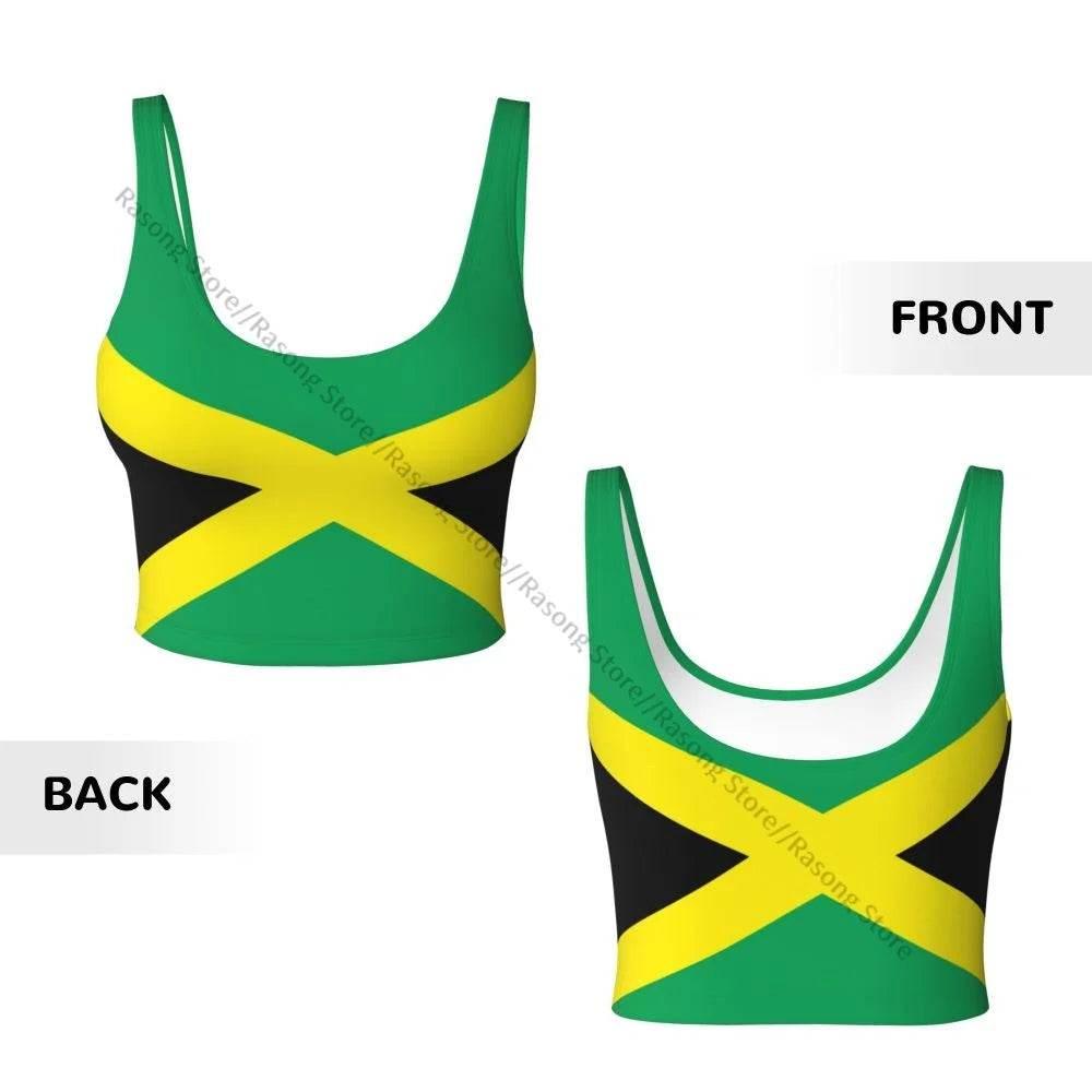 Sports Bra Women Running Yoga Clothes Vest Jamaica Kingdom Flag Gathering Fitness Vest - Empire P.E