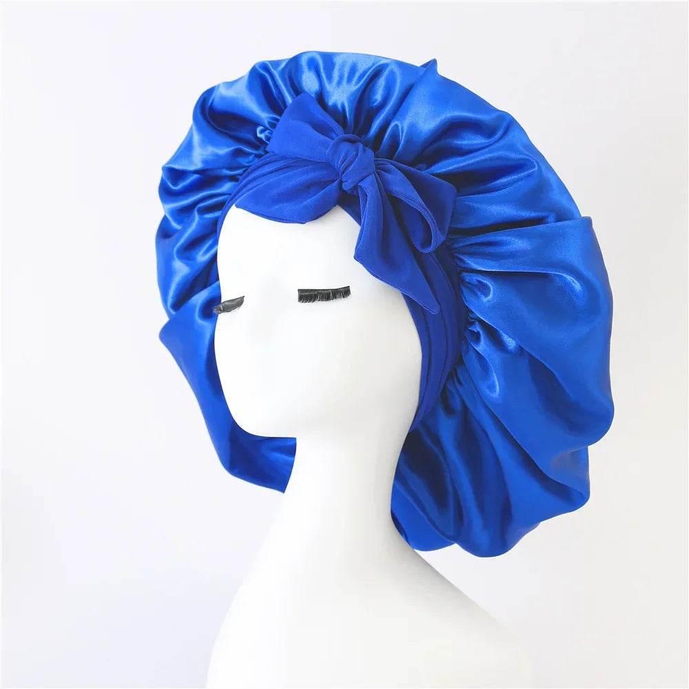 Adjustable Satin Silk Bonnet with Tie Band for Women - Empire P.E