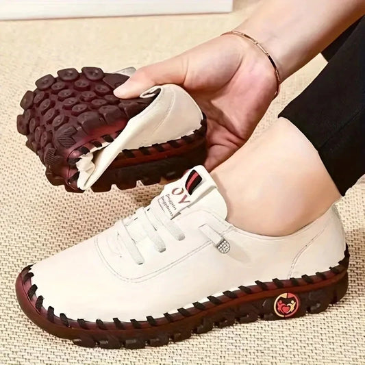 Sneakers Women Shoes Platform Loafers Lace Up Leather Flat Slip-On New 2024 Spring Casual Mom Shoe Mujer Zapatos Chaussure Femme - Empire P.E