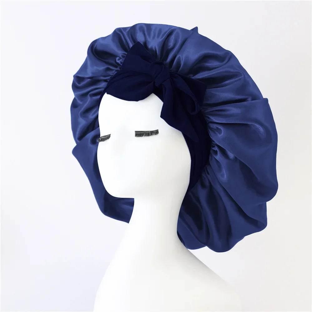 Adjustable Satin Silk Bonnet with Tie Band for Women - Empire P.E