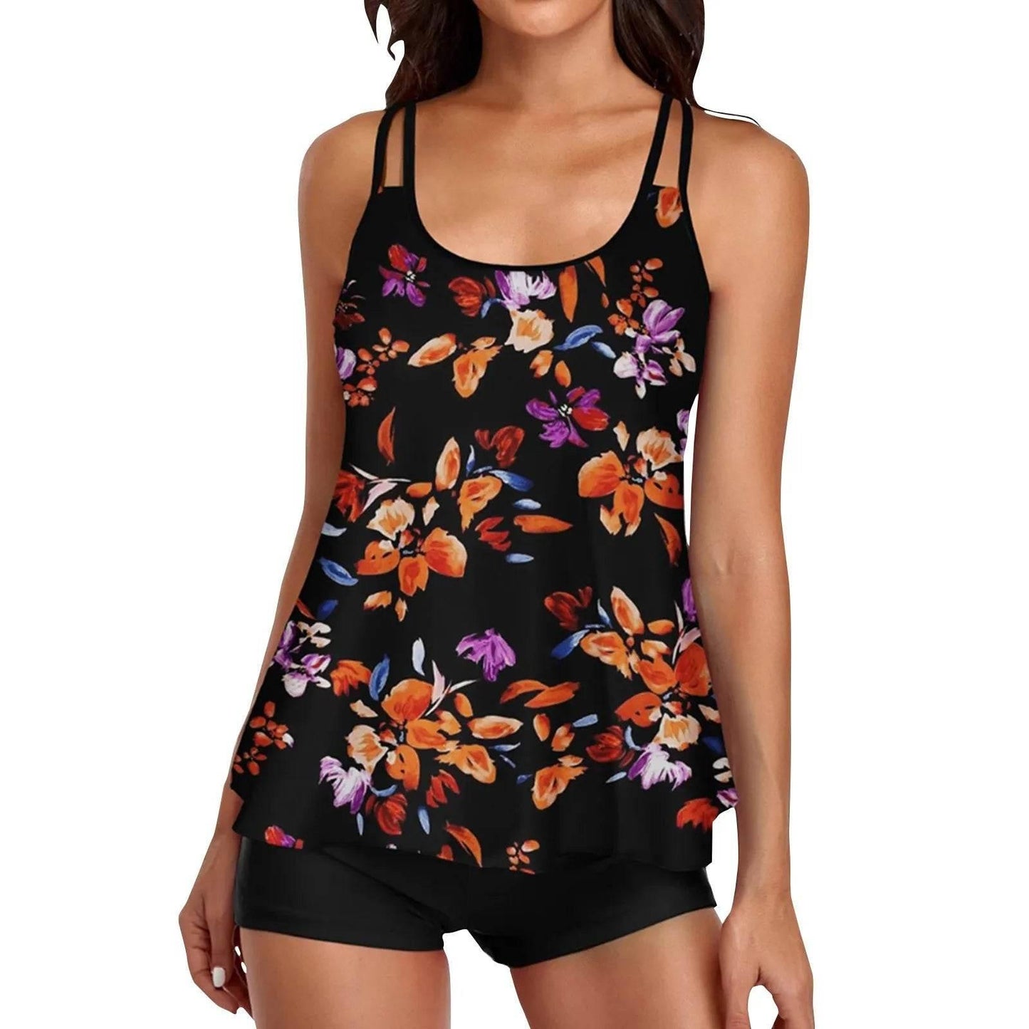2024 Personality Popular Women's Swimsuit Sexy Printed Vest Shorts Swimsuit Two-Piece Set Soft And Comfortable Swimwear - Empire P.E