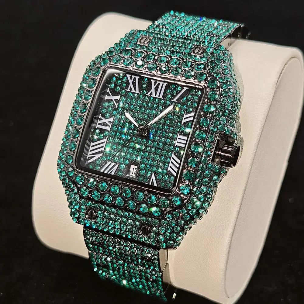 Green Diamond Watch For Men
