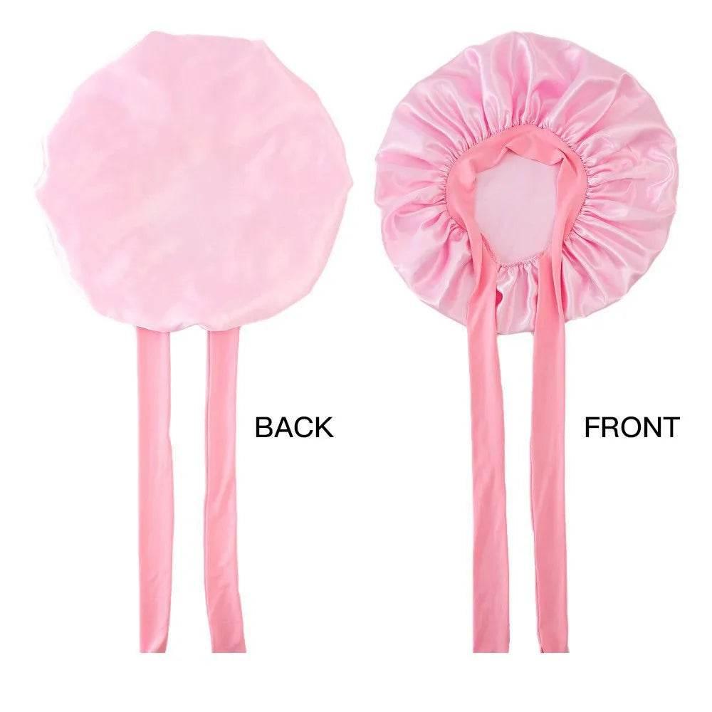 Adjustable Satin Silk Bonnet with Tie Band for Women - Empire P.E