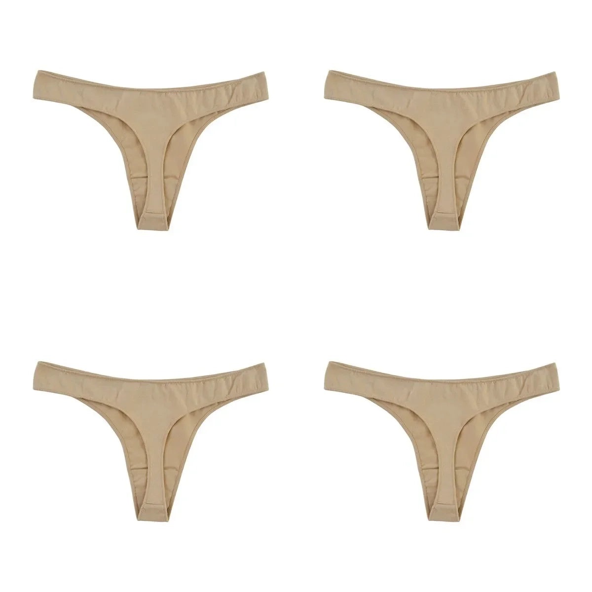 4Pcs/Set Cotton Thongs For Women Low Rise Panties - Empire P.E