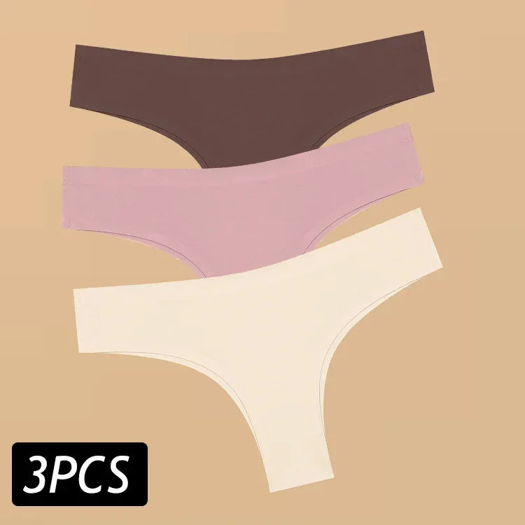 3PCS Women's Ultra-thin Seamless Panties Sexy Low Waist G-string - Empire P.E
