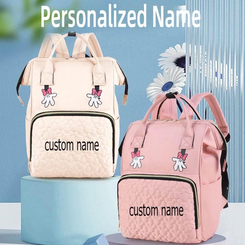 Personalized Name Mommy Bag Multi-functional Double Shoulder Storage Diaper Backpack for Outdoor Traveling Mom Gift - Empire P.E