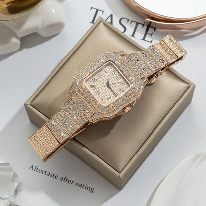 Men's Business Square Starry Sky Steel Belt Diamond Watch