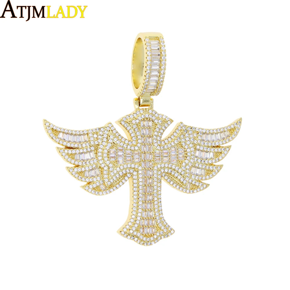 Iced Out Cross Pendant Necklace