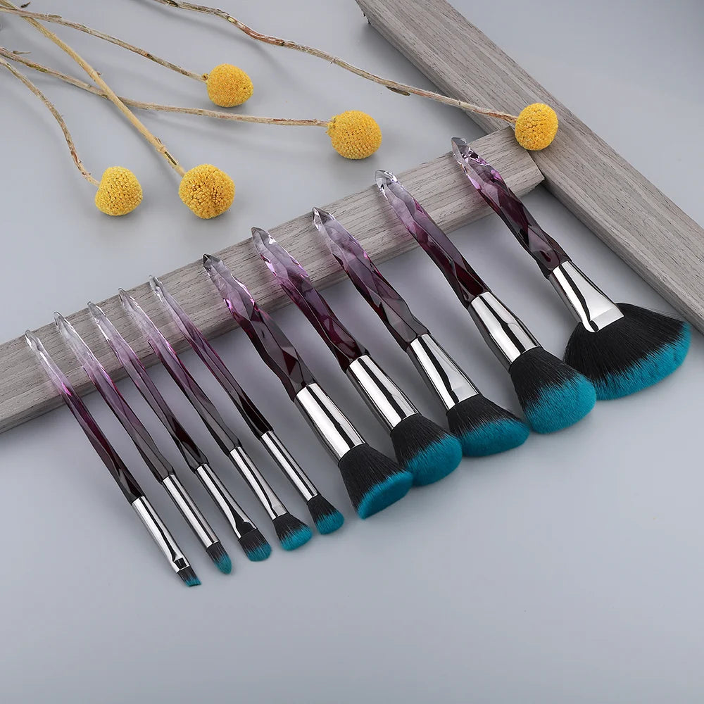 5-10 purple makeup brush quality synthetic foundation
