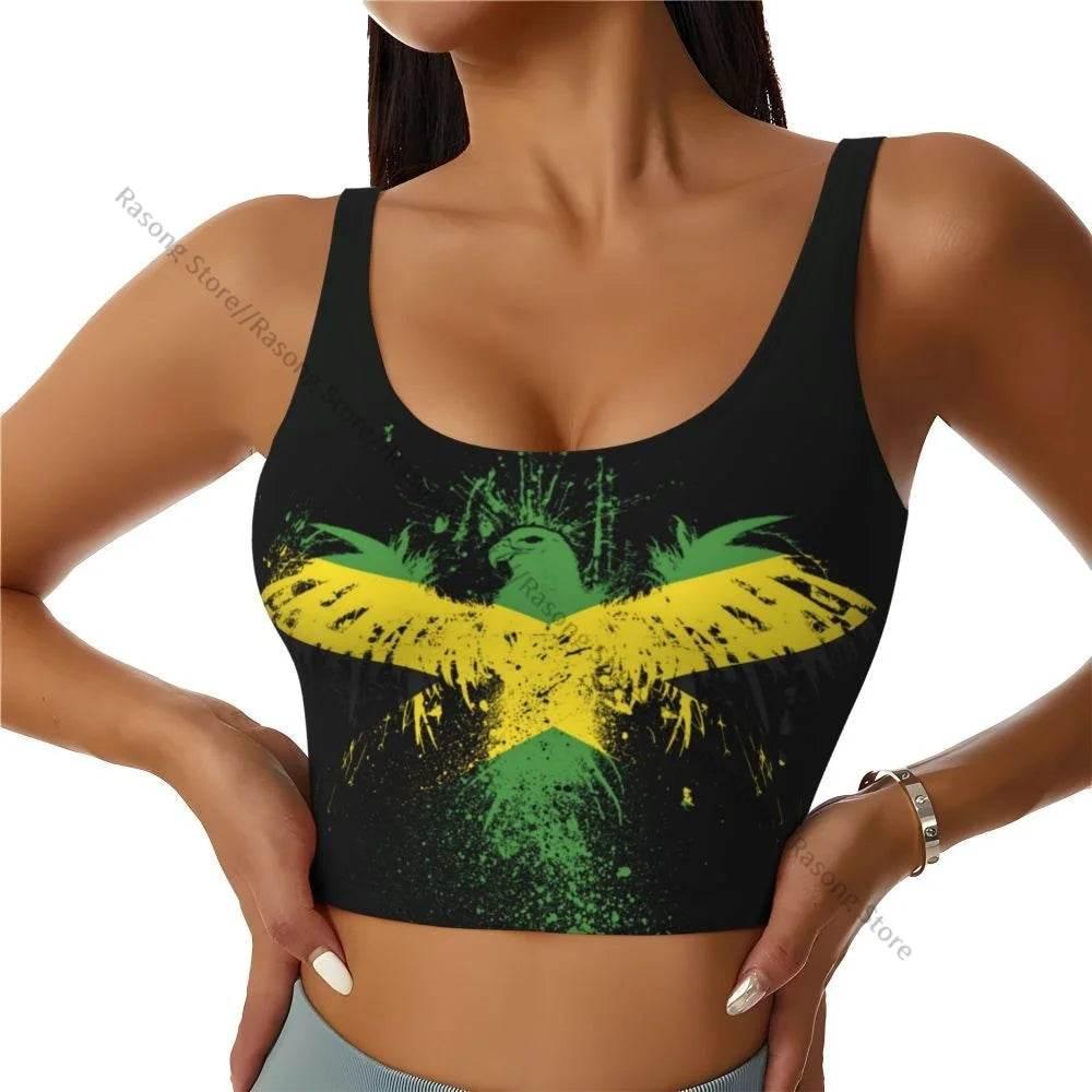 Sports Bra Women Running Yoga Clothes Vest Jamaica Kingdom Flag Gathering Fitness Vest - Empire P.E
