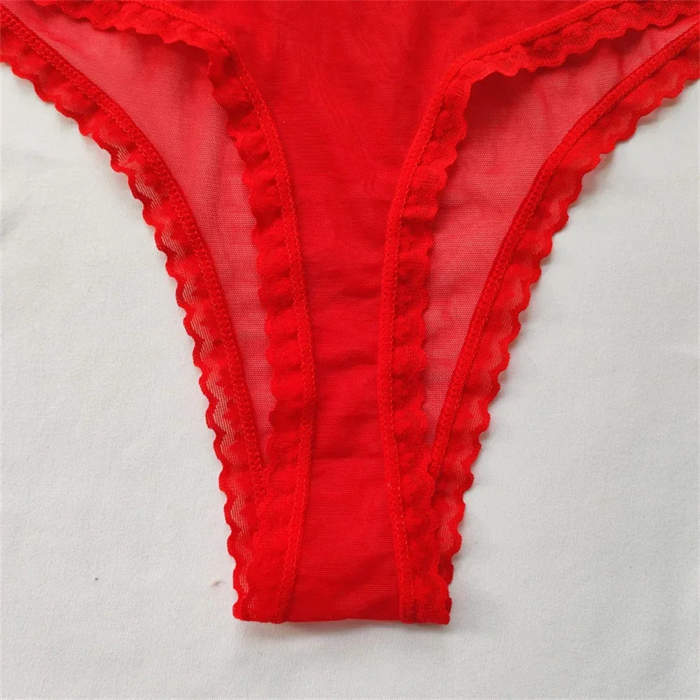 3pcs/set Transparent Thong Panties Sexy Lace G-string - Empire P.E