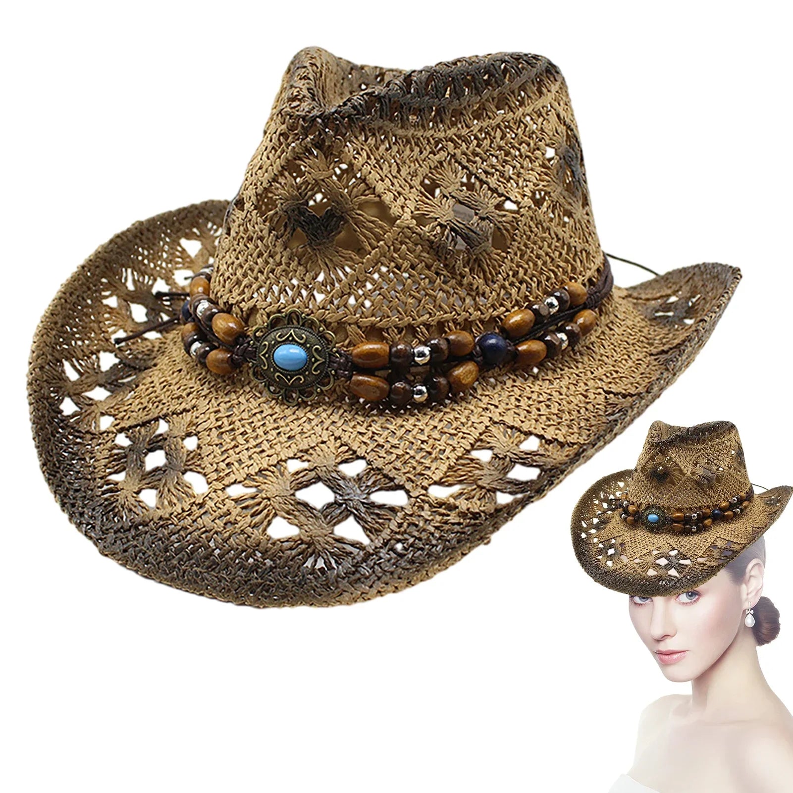 Straw Cowgirl Hat Unisex - Empire P.E