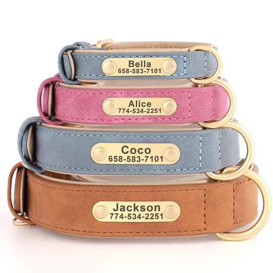 Personalized Dog Collar Custom Engraved PU Leather - Empire P.E