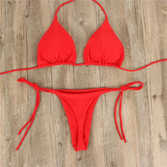 Sexy Women Quick Dry Thong Bikini Swimsuit - Empire P.E