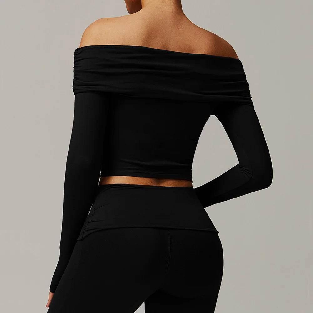 Sexy Yoga Long Sleeve Slim Fit Fitness Yoga Shirts Crop Top Women's Quick-drying Sport Tops Running Workout Women Gym Clothing - Empire P.E