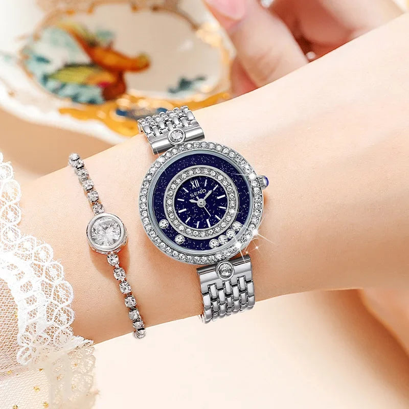 Women's  Silver  Luxury Bracelet Wrist Watches