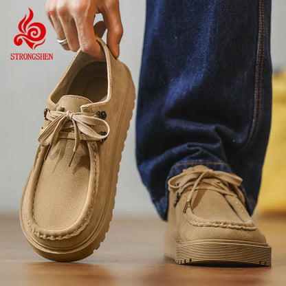 Men Casual Suede Leather Board Shoes