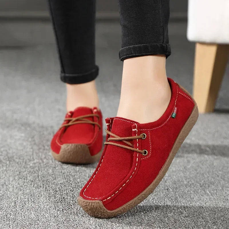 New Arrival Women Casual Shoes 2025 Suede Leather Flats - Empire P.E