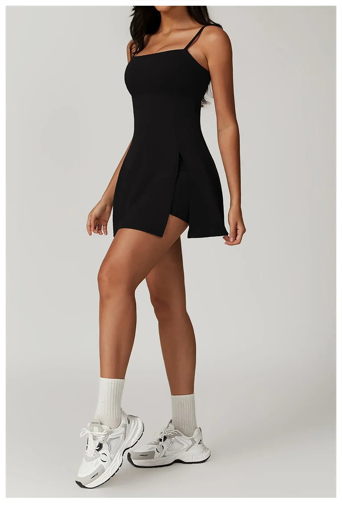 Skinny One-piece Tennis Dress Outdoor Slim-fit Shock-proof Hollow Out Backless Running Fitness Yoga Clothes Tights Tennis Skirt - Empire P.E