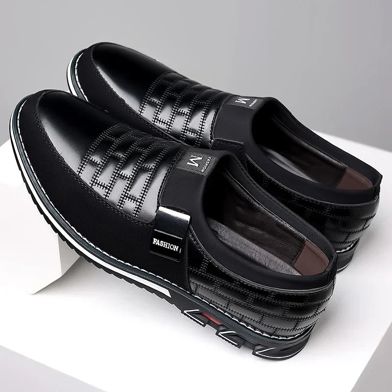 Men Business Casual Shoes Slip-on PU Leather Shoes - Empire P.E