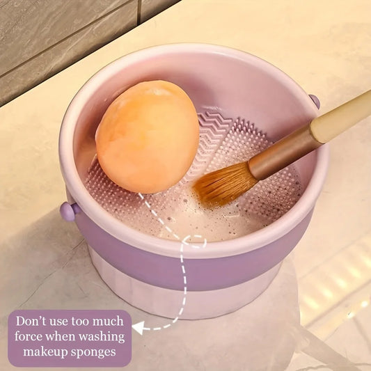 3-In-1 Silicone Makeup Brush Cleaner Mat & Drying Rack