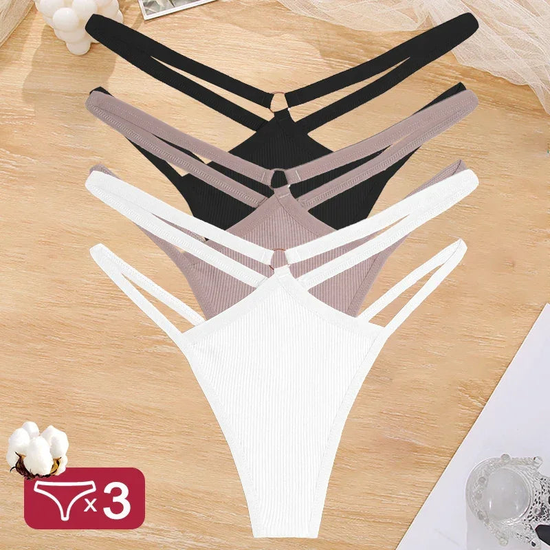 3PCS/Set Cotton Panties for Women Hollow Out - Empire P.E
