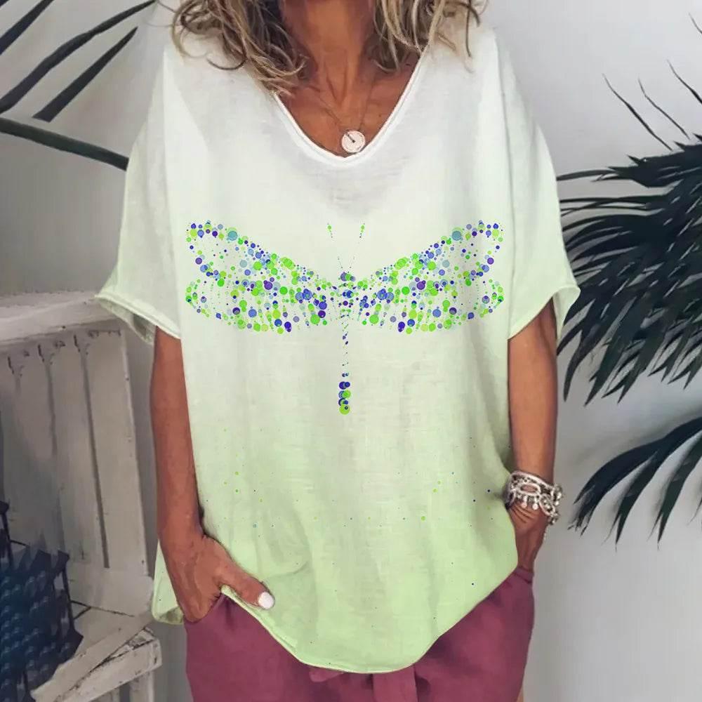 New Women'S T-Shirt Summer Short Sleeve V-Neck Top Loose Casual Female Clothing Streetwear Hip Hop Tee Harajuku T Shirt Pullover - Empire P.E
