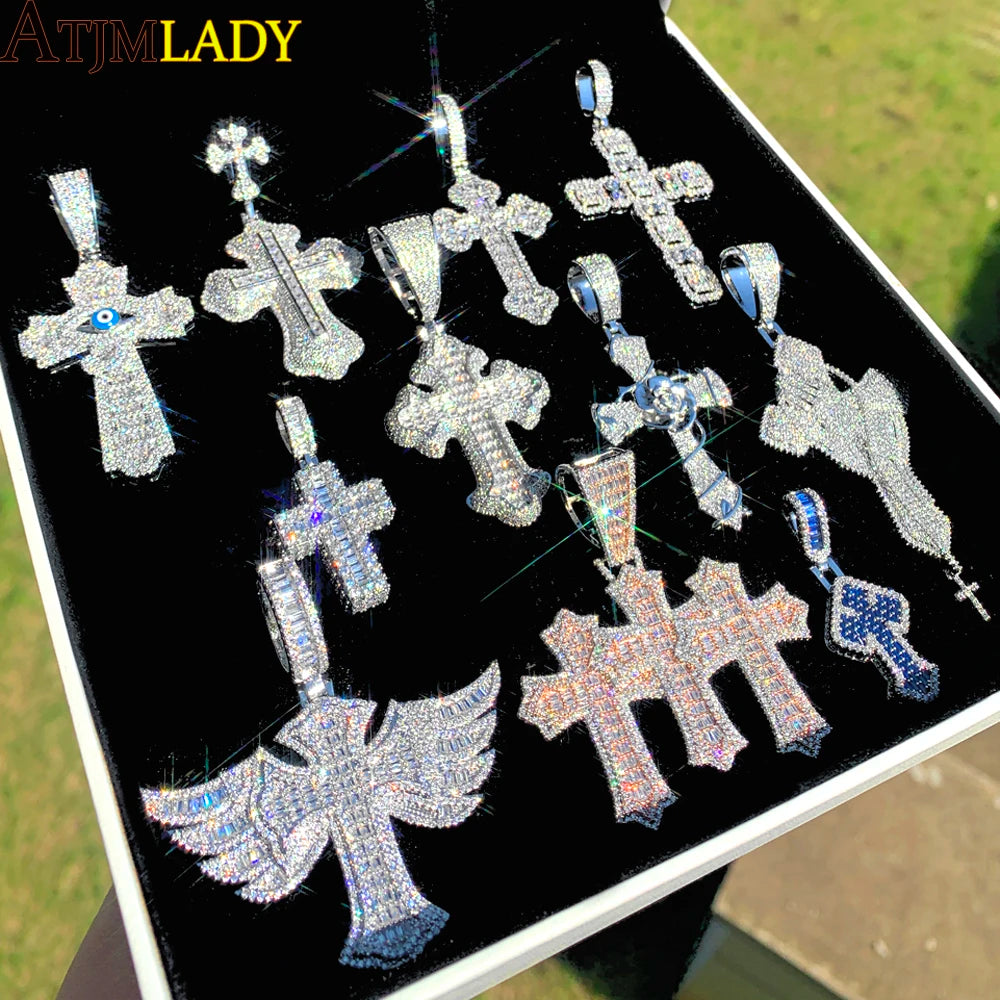 Iced Out Cross Pendant Necklace