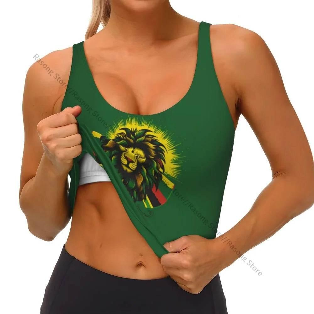 Sports Bra Women Running Yoga Clothes Vest Jamaica Kingdom Flag Gathering Fitness Vest - Empire P.E
