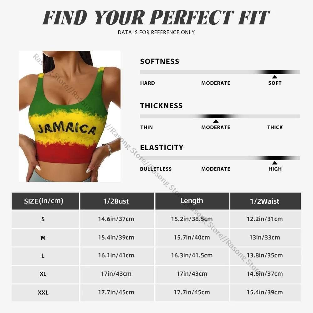 Sports Bra Women Running Yoga Clothes Vest Jamaica Kingdom Flag Gathering Fitness Vest - Empire P.E