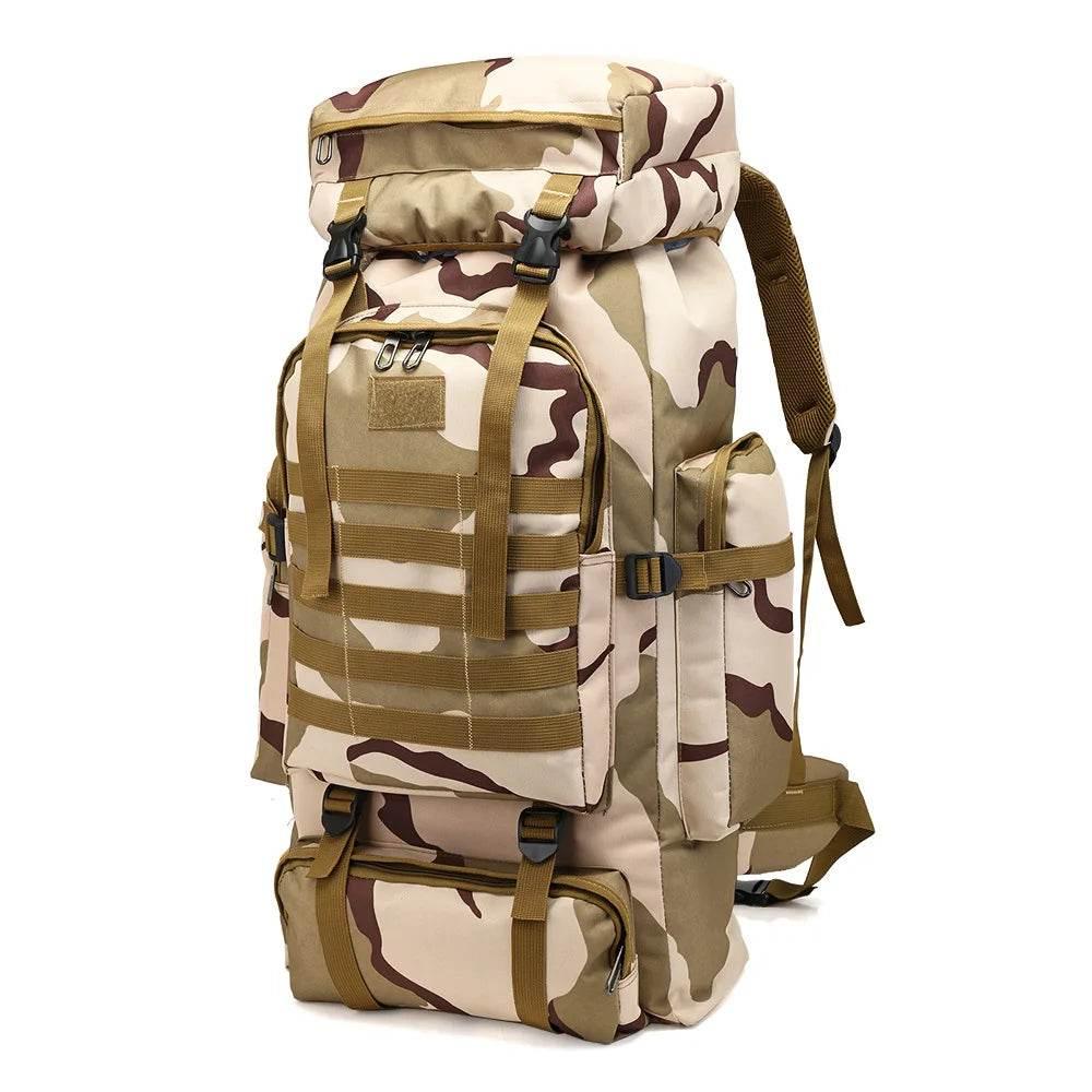 80L Waterproof Molle Camo Tactical Backpack Military Army Hiking Camping Backpack Travel Rucksack Outdoor Sports Climbing Bag - Empire P.E