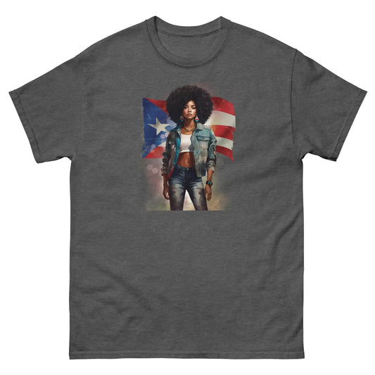 Afro Latina Black Spanish Puerto Rico Flag Caribbean Unisex Classic Tee - Empire P.E