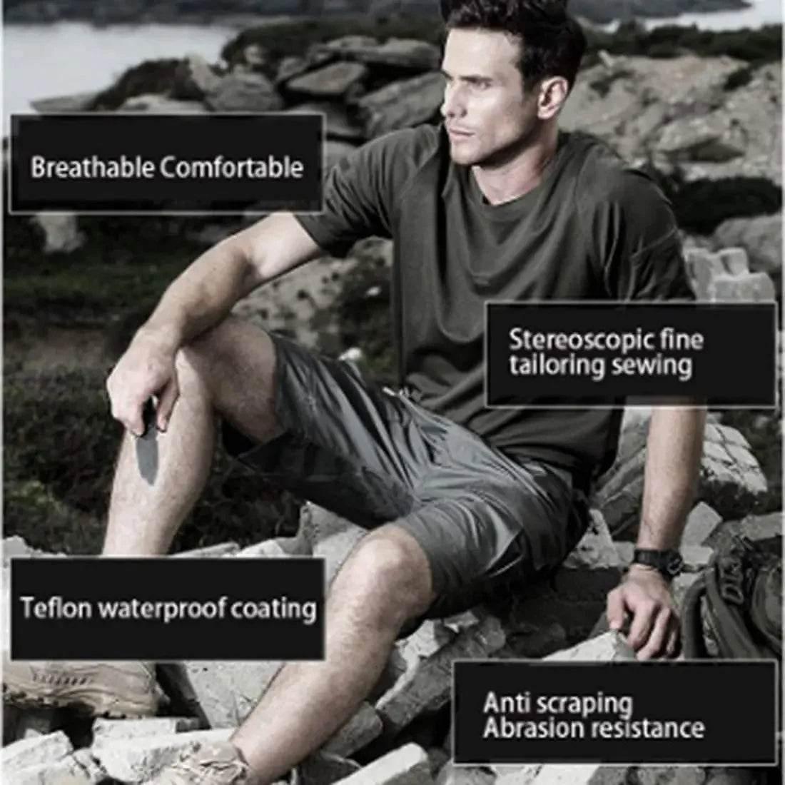 Including Belt Waterproof Quick Dry Multi-pocket Short Pants - Empire P.E