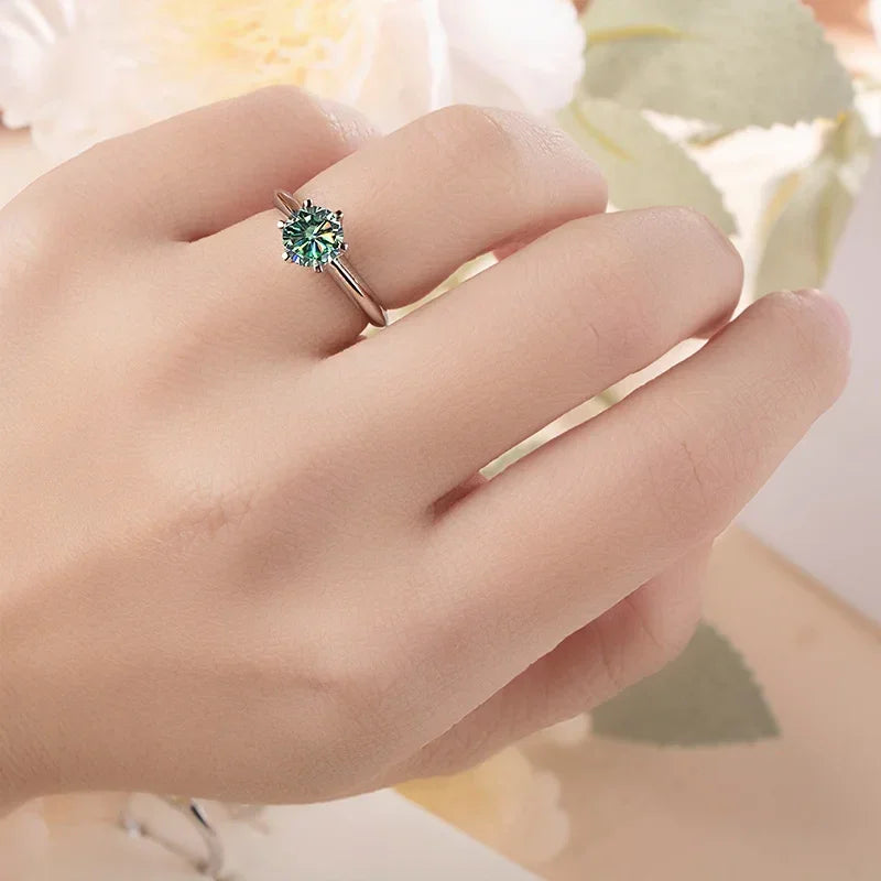 GRA Certified Moissanite Ring VVS1 Lab Diamond Solitaire Ring - Empire P.E