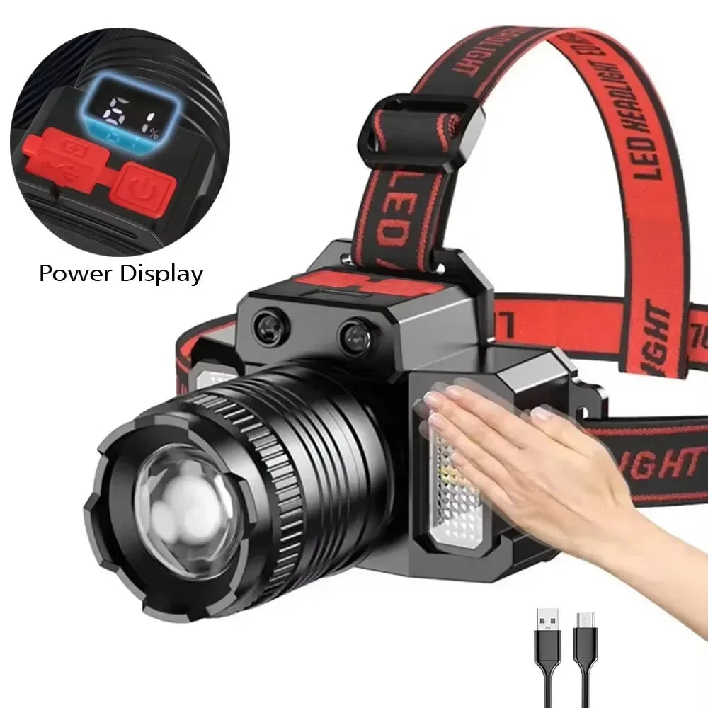 LED Sensor Headlamp Camping Search Light Rechargeable - Empire P.E