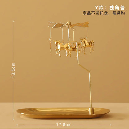 Tray Rotating Candlestick Scented Candle Romantic Walk Horse Lamp