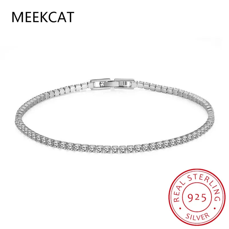 3mm 4mm D Color Moissanite Tennis Bracelet Full Diamond GRA 925 Sterling Silver - Empire P.E