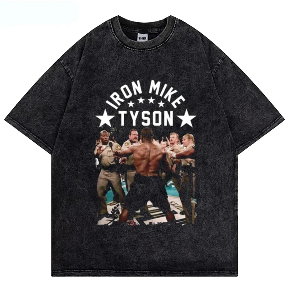 Mike Tyson Washed T Shirt Vintage Boxing Champion T-shirts - Empire P.E