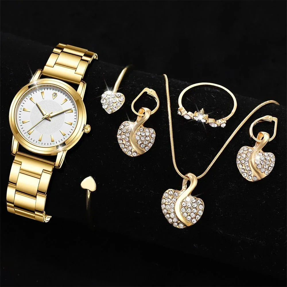 Women's Quartz Watch Gold Luxury Set ﻿ - Empire P.E
