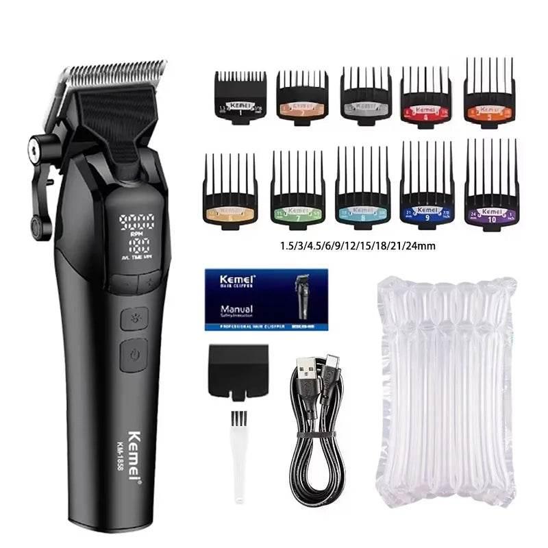 Kemei KM-1858 9000RPM 10W Hair Clipper,KM-264 Rechargeable Electric Trimmer,Original KM-T95 Shaver For Men Barber Clippers Kit - Empire P.E