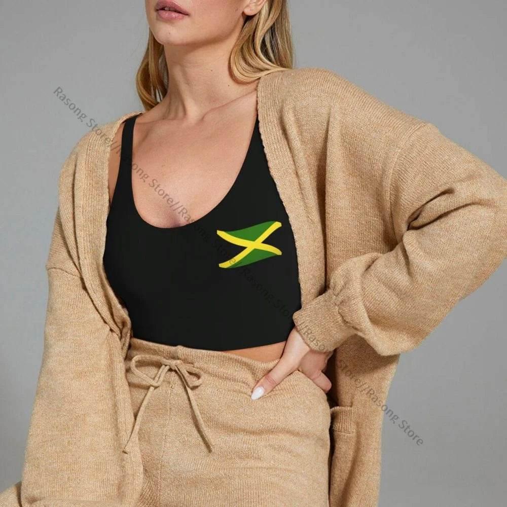 Sports Bra Women Running Yoga Clothes Vest Jamaica Kingdom Flag Gathering Fitness Vest - Empire P.E