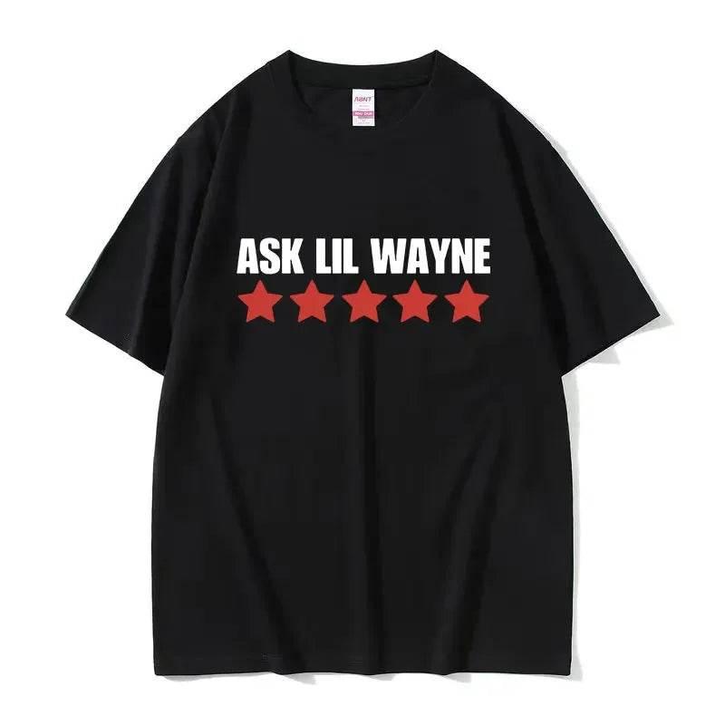 Rapper Ask Lil Wayne Printed Pattern Tshirt for Women's Casual High Quality Fashion Tshirt Top Clothing Oversized T-shirt - Empire P.E