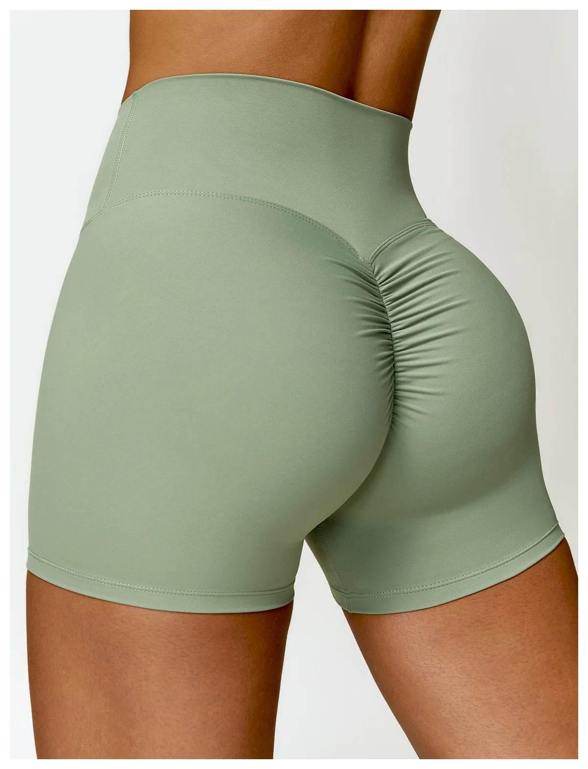 New Women Yoga Shorts High Waist Beautiful Buttocks Gym Sexy Feel V-shaped Shorts Sports Fitness Tights Push up Run Leggings - Empire P.E
