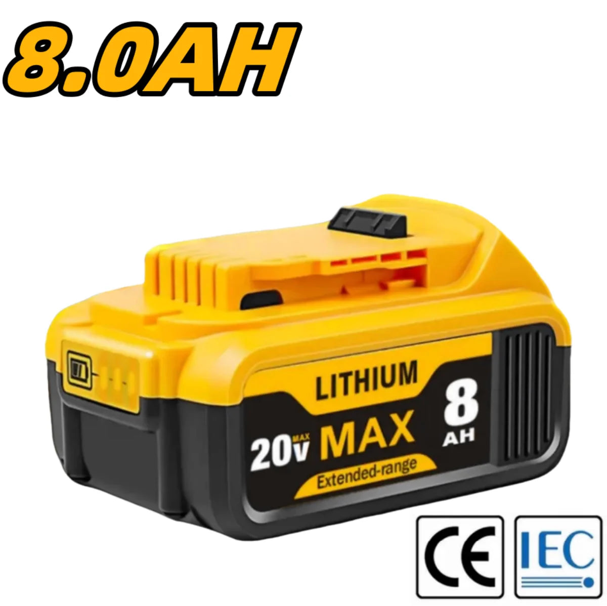 8.0Ah 20V Lithium-Ion Replacement Batteries Compatible with DCB200, DCB205, DCB206 & More - Empire P.E