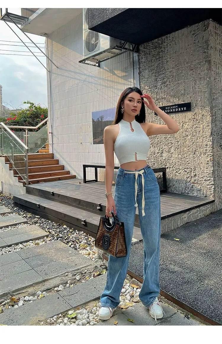 Women Sexy Tank Tops Chic Y2K Tops Halter Off Shoulder Tops Crop Tops Elastic Solid Tank Tops For Women Summer - Empire P.E