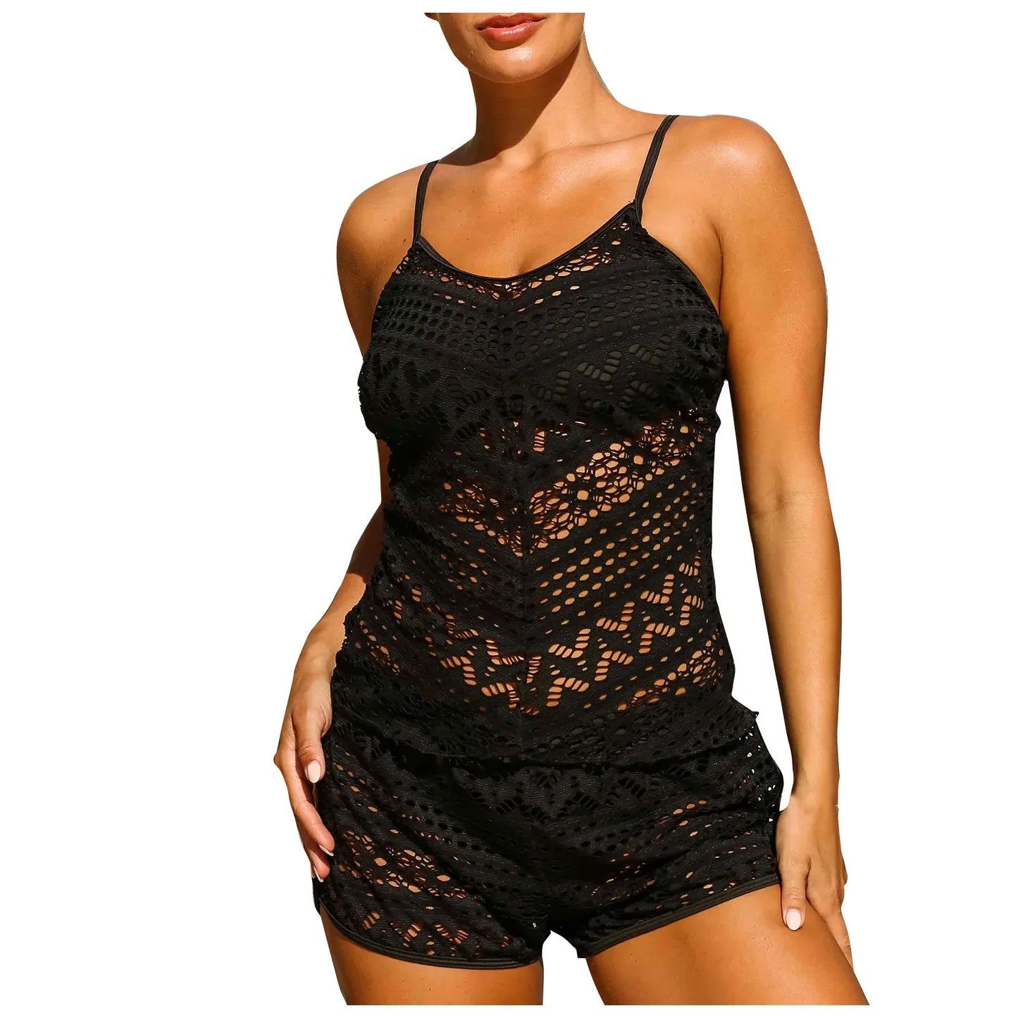 Women's Summer Lace Cutout Sexy Split Swimsuit