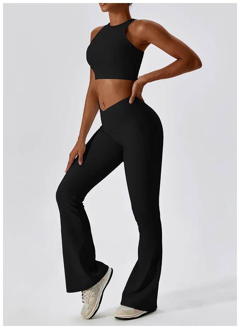 2PCS Seamless Yoga Set Gym Clothes Sportswear Yoga Suits For Women Fitness Rib Tracksuits Sports Bra Gym Leggings Sports Suits - Empire P.E
