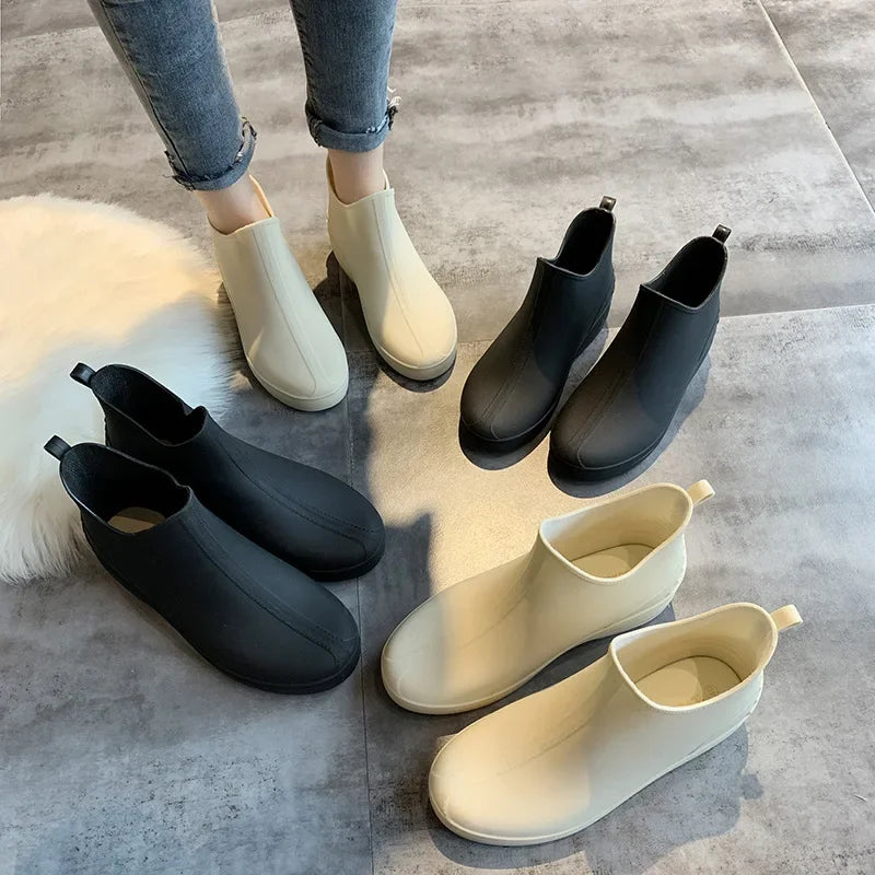 Fashion Waterproof Rain Shoes for Women Platform Ankle Rain Boots - Empire P.E