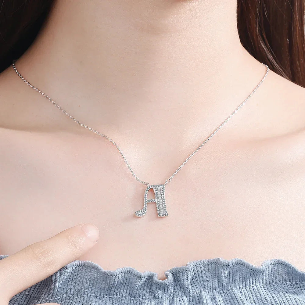 Moissanite A-Z Initial Letter Pendant Necklace For Women - Empire P.E